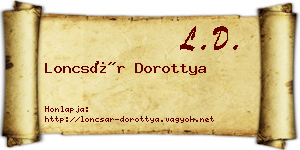 Loncsár Dorottya névjegykártya